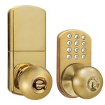 MORNING INDUSTRY INC HKK-01P TOUCHPAD ELECTRONIC DOOR KNOB (POLISHED BRASS)