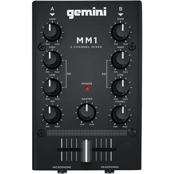 GEMINI MM1 2-Channel Analog Mini DJ mixer