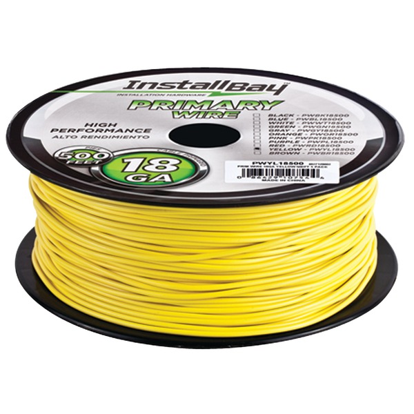 Metra PWYL18500 18-GAUGE PRIMARY WIRE, 500 FT (YELLOW)
