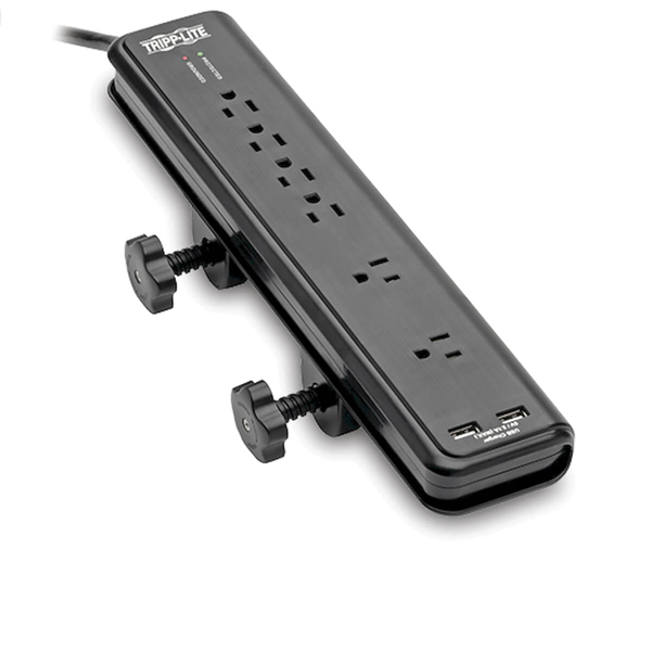 Tripp Lite TLP606DMUSB 6-outlet Surge Protector With Clamps & USB Charging